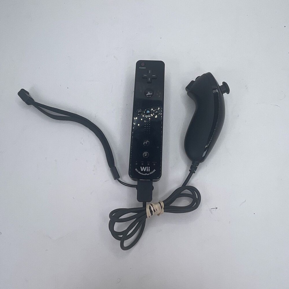 OEM Black Nintendo Wii MotionPlus Nunchuk WII Remote Controller RVL-036